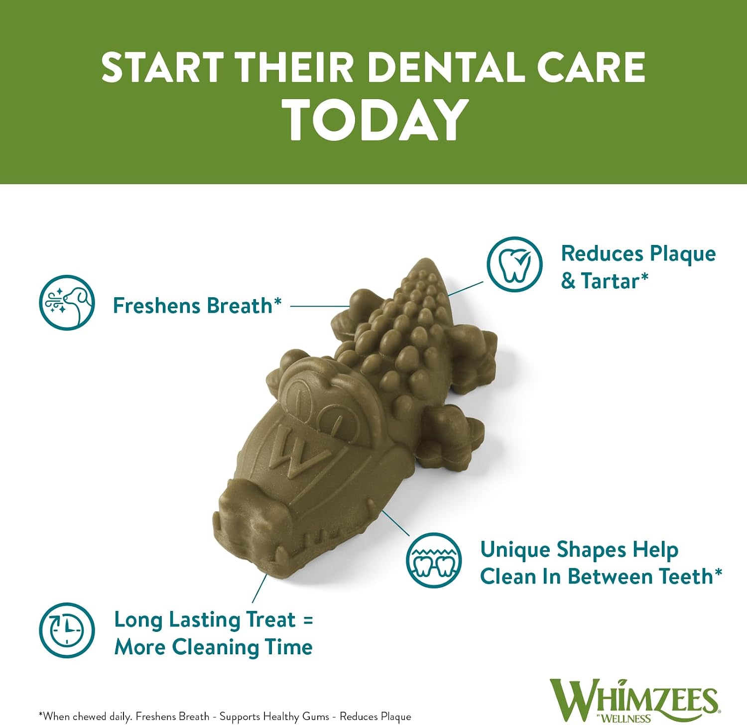Whimzees Dental Treats Alligator Large