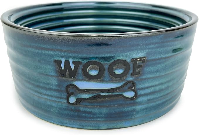 Barkley & Bella Woof pet bowl ceramic Large