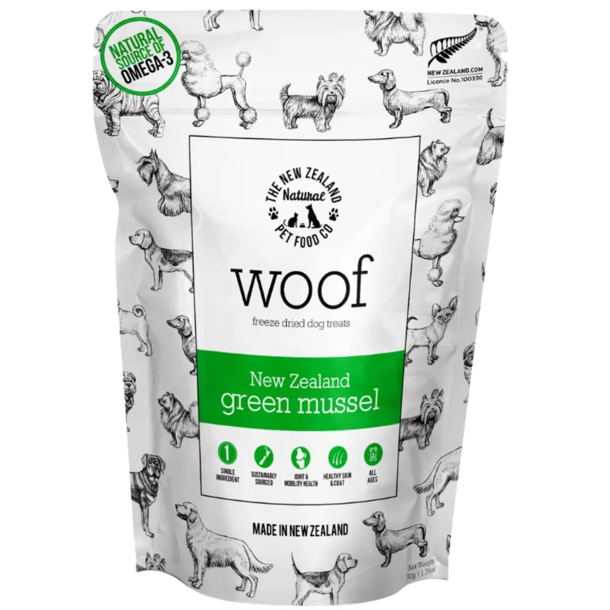 Woof Green Lipped Mussels 50g