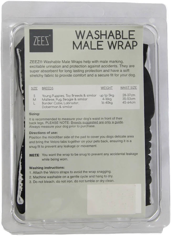 Zees Washable Male Wrap Small
